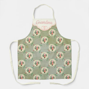 gepersonaliseerd Roos doily vervaagd Smoky Green Schort