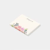 Gepersonaliseerd Roos Floral Girly Flowers Post-it® Notes (Schuin)