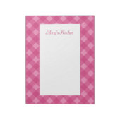 Gepersonaliseerd Roos Gingham Notitieblok (Linkerzijde)