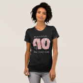 Gepersonaliseerd Roos Gold 4 Fab Birthday Glitter T-shirt (Voorkant volledig)