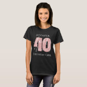 Gepersonaliseerd Roos Gold 4 Fab Birthday Glitter T-shirt (Voorkant volledig)