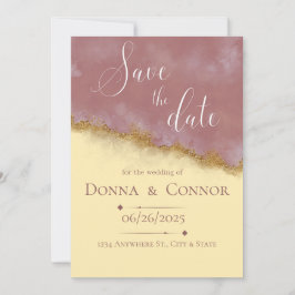 Gepersonaliseerd Roos & Gold Elegant Save the Date Kaart