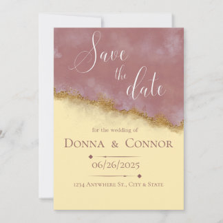 Gepersonaliseerd Roos & Gold Elegant Save the Date Kaart