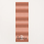 Gepersonaliseerd Roos Gold Foil Monogram Yoga Mat (Voorkant)