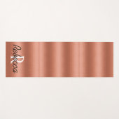 Gepersonaliseerd Roos Gold Foil Monogram Yoga Mat (Voorkant (horizontaal))