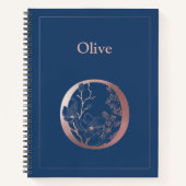 Gepersonaliseerd Roos Gold Monogram Initiaal O Notitieboek (Voorkant)