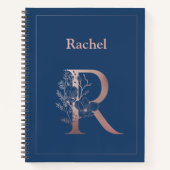 Gepersonaliseerd Roos Gold Monogram Initiaal R Notitieboek (Voorkant)