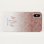 Gepersonaliseerd Roos Gold Sparkle Glitter Mrs Bri Case-Mate iPhone Case (Achterkant (horizontaal))