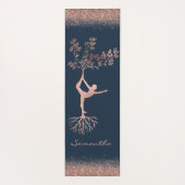 Gepersonaliseerd Roos Gold Tree Yoga Pose Namaste Yogamat (Achterkant)