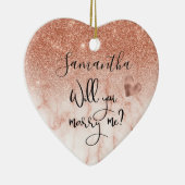 Gepersonaliseerd Roos Gold Wil je me voorstellen? Keramisch Ornament (Rechts)