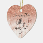 Gepersonaliseerd Roos Gold Wil je me voorstellen? Keramisch Ornament (Links)