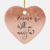 Gepersonaliseerd Roos Gold Wil je me voorstellen? Keramisch Ornament (Achterkant)