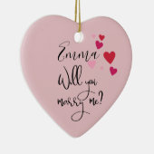 Gepersonaliseerd Roos Gold Wil je me voorstellen? Keramisch Ornament (Rechts)