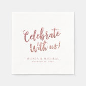 Gepersonaliseerd roos goud glitter viert met ons servet (Voorkant)