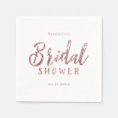 Gepersonaliseerd roos goud glitter vrijgezellenfee servet (Voorkant)