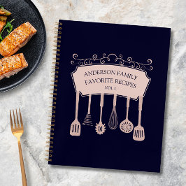 Gepersonaliseerd Roos Goud Keukengerei Recept Notitieboek