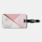 Gepersonaliseerd Roos Goud Marmeren Effect Bagagel Bagagelabel (Achterkant horizontaal)