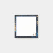 Gepersonaliseerd Roos Goud Navy Blauw MARMER Stick Post-it® Notes (Voorkant)