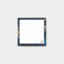 Gepersonaliseerd Roos Goud Navy Blauw MARMER Stick Post-it® Notes