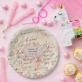 Gepersonaliseerd Roos Goud Shabby-Chic Bruiloft Papieren Bordje (Feest)