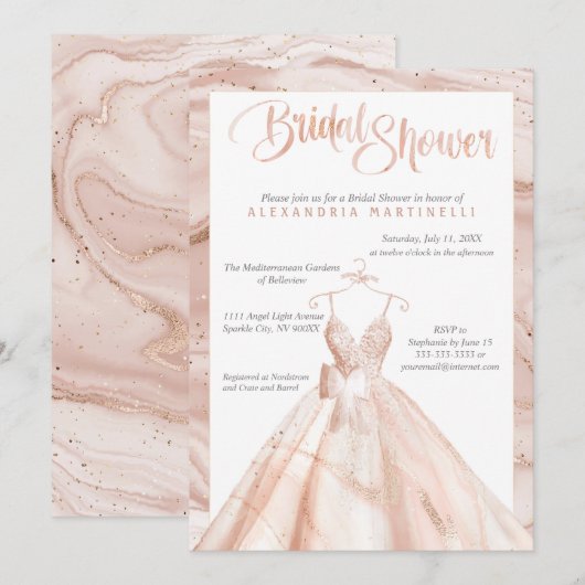 Gepersonaliseerd Roos Goud Waterverf Vrijgezellenf Kaart