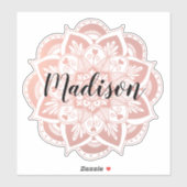Gepersonaliseerd Roos Gouden Bloem Mandala Sticker (Vel)