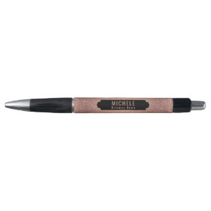 Gepersonaliseerd Roos Gouden Faux Glitter Pen