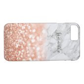 Gepersonaliseerd Roos Gouden Glitter Marmeren iPho Case-Mate iPhone Case (Achterkant (Horizontaal))