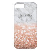 Gepersonaliseerd Roos Gouden Glitter Marmeren iPho Case-Mate iPhone Case (Achterkant)