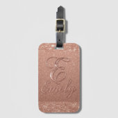 Gepersonaliseerd Roos Gouden Glitter Naam Design – Bagagelabel (Voorkant (verticaal))