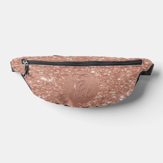 Gepersonaliseerd Roos Gouden Glitter Naam Design – Heuptasje (Liggend)