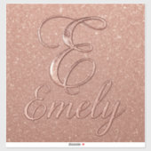 Gepersonaliseerd Roos Gouden Glitter Naam Design – Sticker (Vel)