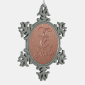 Gepersonaliseerd Roos Gouden Glitter Naam Design – Tin Sneeuwvlok Ornament (Links)