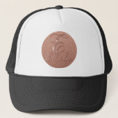 Gepersonaliseerd Roos Gouden Glitter Naam Design – Trucker Pet (Voorkant)