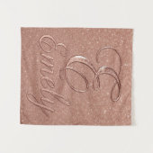 Gepersonaliseerd Roos Gouden Glitter Naam Design – Wandkleed (Voorkant (horizontaal))