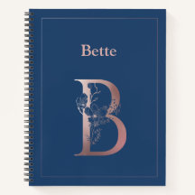 Gepersonaliseerd Roos gouden monogram Initiaal B