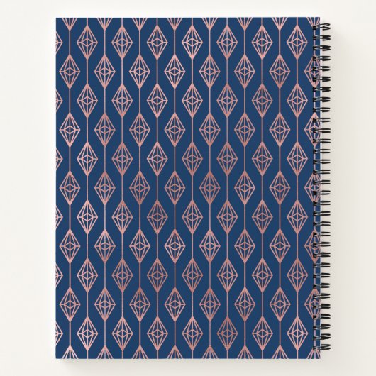 Gepersonaliseerd Roos gouden monogram Initiaal P Notitieboek (Achterkant)