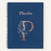 Gepersonaliseerd Roos gouden monogram Initiaal P Notitieboek (Voorkant)