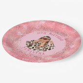 Gepersonaliseerd Roos gouden papieren Borden met f Papieren Bordje (Gekanteld)