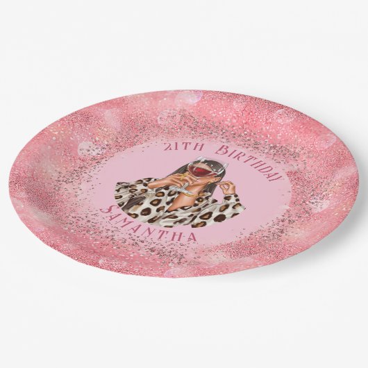 Gepersonaliseerd Roos gouden papieren Borden met f Papieren Bordje (Gekanteld)