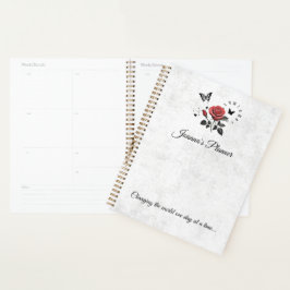 Gepersonaliseerd Roos, inkt en tijdplanner Planner