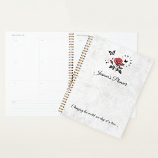 Gepersonaliseerd Roos, inkt en tijdplanner Planner
