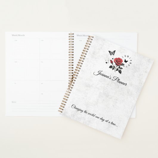 Gepersonaliseerd Roos, inkt en tijdplanner Planner (Display)