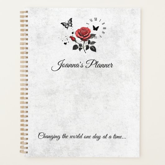 Gepersonaliseerd Roos, inkt en tijdplanner Planner (Voorkant)