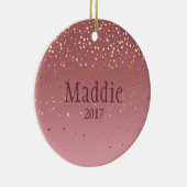 Gepersonaliseerd Roos Marsala Stars Design Keramisch Ornament (Rechts)