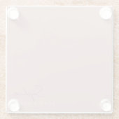 Gepersonaliseerd Roos matig handgeschreven script Glazen Onderzetter (Achterkant)