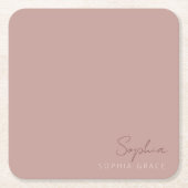 Gepersonaliseerd Roos matig handgeschreven script Kartonnen Onderzetters (Voorkant)