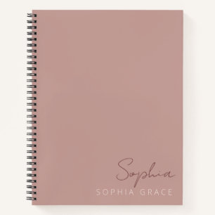 Gepersonaliseerd Roos Modern monogram Notitieboek