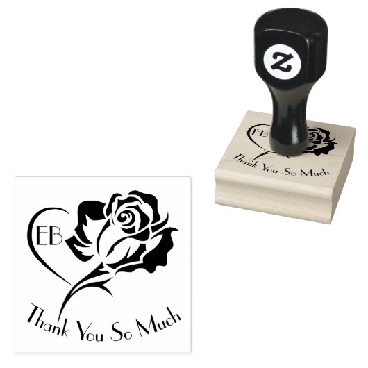 Gepersonaliseerd Roos ontwerp dank u Rubberstempel (Gestempeld)