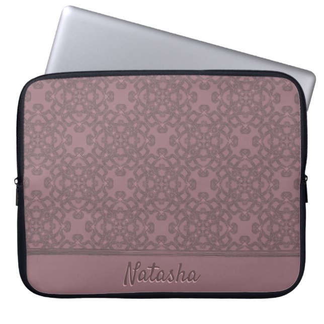 Gepersonaliseerd Roos patroon Laptop Sleeve (Voorkant)